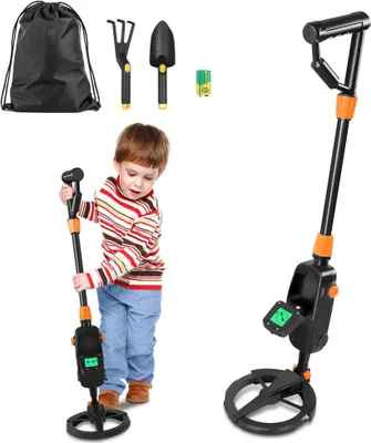 Produktbild von JOIEYOU Garten Metalldetektoren für Kinder LCD-Display Metallsuchgerät Profi Detektor mit ABS Lang Handgriff, Wasserdicht Suchspule & Tragtasche Metalldetektor für Kinder und Anfänger