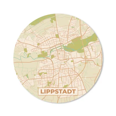 Produktbild von MuchoWow® Mauspad Mousepad Karte - Lippstadt - Karte - Stadtplan - Vintage 50x50 cm - Mousepads - Maus Mat - Pad - Mausunterlage - Vinyl