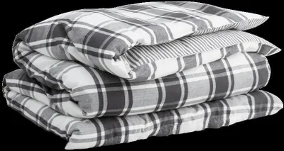 Produktbild von GANT Flannel Check Bettdeckenbezug einzeln Farbe ANTRACITE Größe 135x200cm
