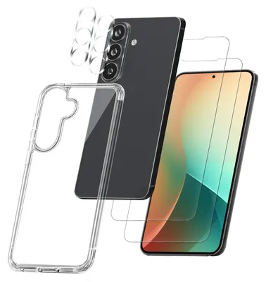 Produktbild von Handy Hülle für Samsung Galaxy S26 Handyhülle mit 2x Display und Kameraglas Case Cover Bumper Backcover Schutzhülle Farbe: Transparent