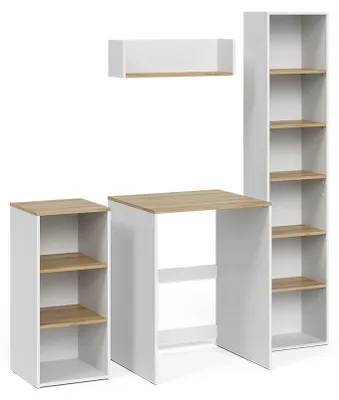 Imagen del producto de Conjunto de muebles de baño Vicco Viktor Blanco/Roble artesanal 4 piezas, Model 59177