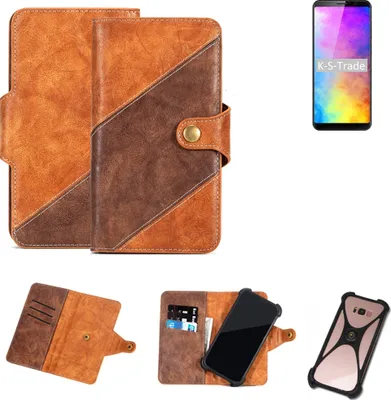 Produktbild von K-S-Trade Handy-Hülle Schutz-Hülle Bookstyle Case Wallet-Case kompatibel mit Cubot Power Handy Cover Bumper Kantenschutz Smartphone dunkelbraun