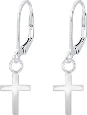 Produktbild von Kreuz Ohrringe: 925 Silber Ohrhänger