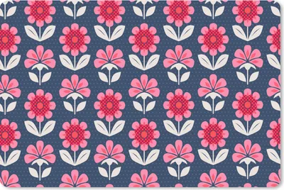 Produktbild von MuchoWow® Mauspad Mousepad Blumen - Muster - Rot 27x18 cm - Mousepads - Maus Mat - Pad - Mausunterlage - Büroartikel - Desk Matten