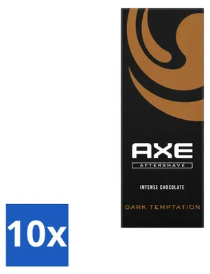 Immagine prodotto di 10 flaconi di dopobarba Axe Aftershave Dark Temptation, profumo di cioccolato, 100 ml ciascuno. Confezione  da 10 pezzi