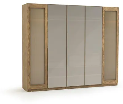 Obrázok produktu pre Elegantná hnedá skriňa – 5 dverí a veľa úložného priestoru