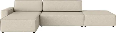 Produktbild von FEDVE Ecksofa Lummo La aus Bouclé-Stoff mit Schlaffunktion, Beige