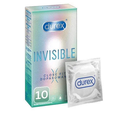 Zdjęcie produktu dla Durex Prezerwatywy Invisible Close fit, 10 sztuk