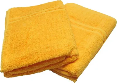 Produktbild von Duschtücher 2er Set Frottier in verschiedene Farben 100% Baumwolle , Farbe:gelb
