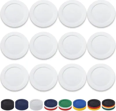 Image de Set de couverts de table en plastique - 12 pièces - 25 cm - blanc - pour l'intérieur, le jardin, les pique-niques