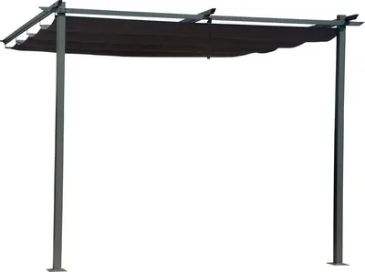 Obrázek produktu pro Přístavná pergola se stahovací střechou - 3 x 3 m - antracitově šedá