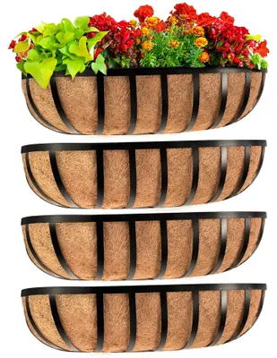 Imagen del producto de Jardineras para barandillas, 61 cm, juego de 4 unidades, para balcones y terrazas