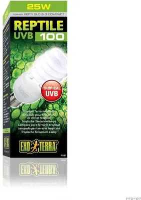 Image de Ampoule Fluocompacte UVB Terrarium Exo Terra Reptile UVB 100, Climat Tropical et Subtropical, 26W