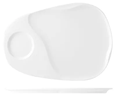 Image de H&h Assiette en porcelaine, 28x19 cm, blanc