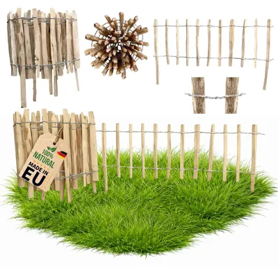 Productafbeelding van Schapenhek 35 cm Hoog - Houten Tuinhek - Biologisch Afbreekbaar - Weerbestendig