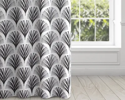 Obrázok produktu pre Dekoračný záves s krúžkami - Karin s vejárovým motívom 140 x 250 cm, ZA-392695