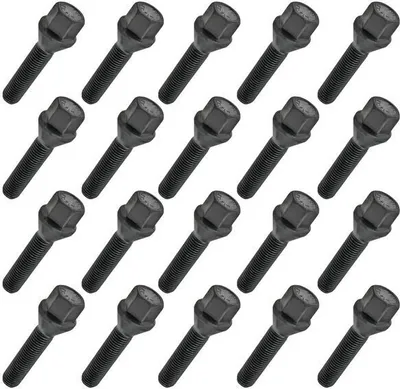Obrázok produktu pre 20x skrutka kolesa, M12x1,50, dĺžka závitu: 45 mm, kužeľový golier, SW17, čierna