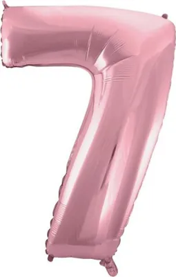 Obrázek produktu pro Růžový fóliový balónek ve tvaru čísla 7 - ideální dekorace k narozeninám a výročí - 92 cm radosti a stylu!