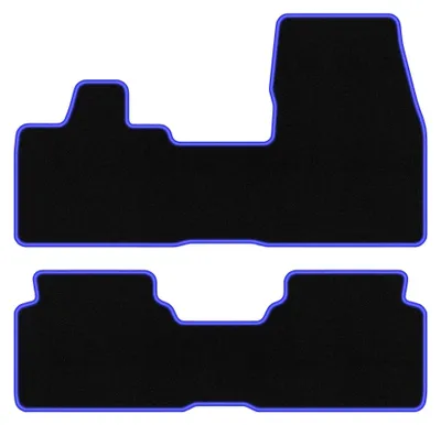 Produktbild von Velours-Fußmatten für BMW I3 L01 2013- (Schrägheck) – 4-tlg, Schwarz/Blau, passgenau – Wielganizator CARLUX – Ausführung W0958
