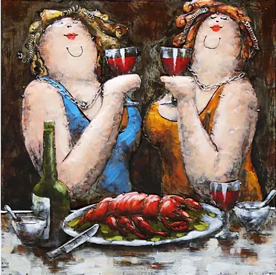 Produktbild von 3D-Metallbild - Motiv: Ladies - 60 x 60cm