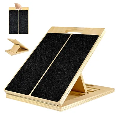 Produktbild von Verstellbares Schrägbrett aus Holz | Tragbar für Wadentraining und Kniebeugen