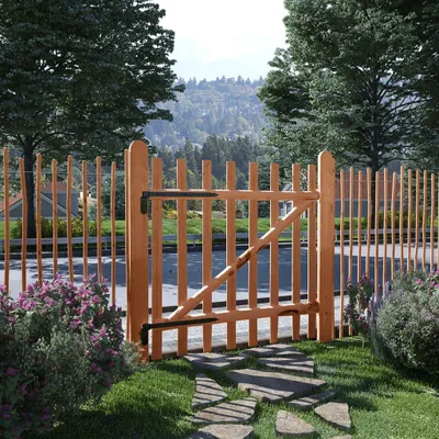 Zdjęcie produktu dla vidaXL Brama ogrodzeniowa jednoskrzydłowa z impregnowanego drewna orzechowego 100×100 cm