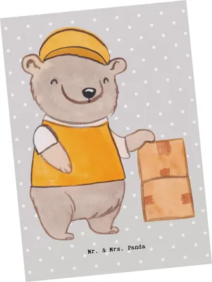 Produktbild von Mr. & Mrs. Panda Postkarte Lieferdienstmitarbeiter Herz - Grau Pastell - Geschenk, Pizzabringdienst, Postkarten, Ansichtskarte, Pizzabäcker, Pizzabote, Pizza Backen