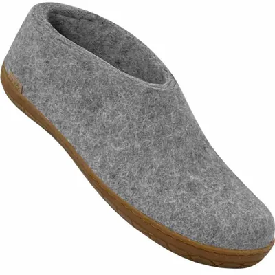 Produktbild von Glerups Hausschuh Modell A mit Kautschuksohle – Der Allrounder für Outdoor & Indoor: grau / 46 Farbe: grau Größe: 46