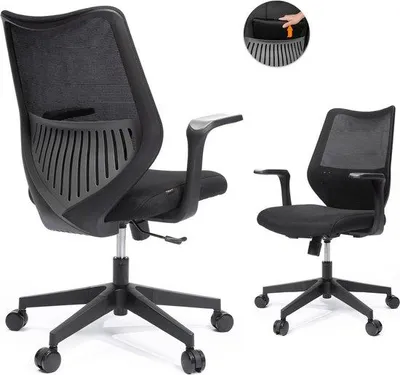 Productafbeelding van Ergonomische bureaustoel, 360° draaibaar - zwart