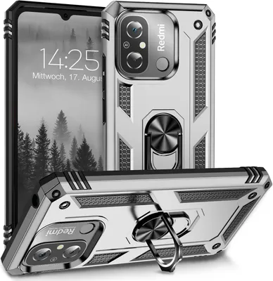 Produktbild von Armor Outdoor Handyhülle für Xiaomi Redmi 12C Handy Panzer Case Cover Schutzhülle Farbe: Silber