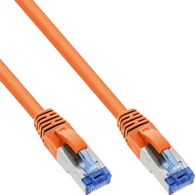 Produktbild von InLine Patchkabel, S/FTP (PiMf), Cat.6A, halogenfrei, orange, 10m, 10 m, Cat6a, S/FTP (S-STP), RJ-45, RJ-45, Orange