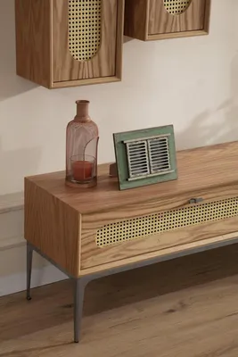 Produktbild von Lowboard rtv Wandschränke Wohnzimmer Holz Möbel Wandregal Set 4 tlg.