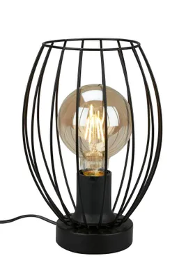 Immagine prodotto di Lampada da tavolo con interruttore a filo 1xE27 60W nero metallo Briloner