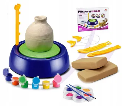 Produktbild von Stator Kinder Töpferscheiben-Set mit Ton und Farben