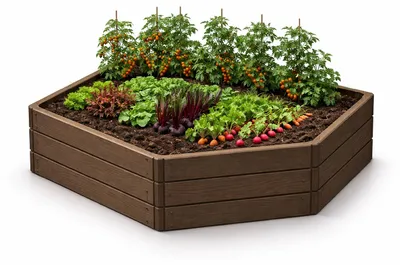 Obrázok produktu pre Vyvýšený záhon BASE WOODY ECO WOOD 148 cm, rustikálny tehlový