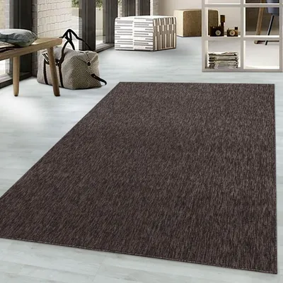 Produktbild von Kurzflorteppich, einfarbig braun, Wohnzimmerteppich, Filzrücken 200 x 200 cm