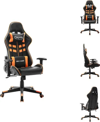 Immagine prodotto di vidaXL Sedia da gioco in ecopelle nera e arancione - Sedia da gioco