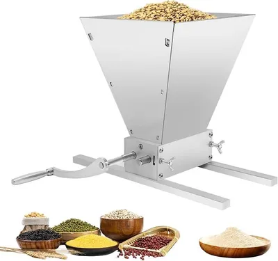 Produktbild von Getreidemühle Manuell mit Flockenquetsche, Kornmühle & Haferquetsche für Haferflocken, Verstellbare Walzen 0-2,5mm, für Weizen Und Gerste, Inklusive Montagezubehör für Eimer