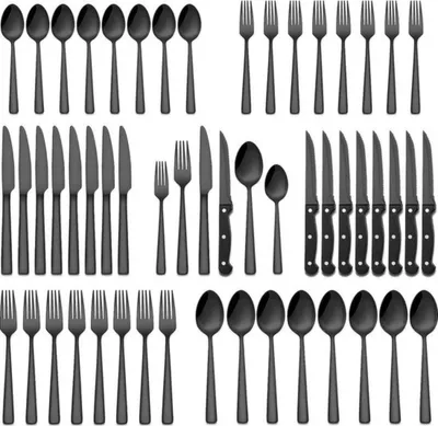 Produktbild von Livista Besteckset - Besteck - 48-teilig - Edelstahl - Spülmaschinenfest - Messer - Gabeln - Löffel - Steakmesser -