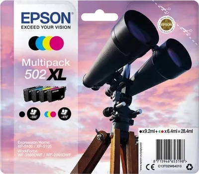 Produktbild von Epson - Inkcartridge Epson 502xl T02W6 Schwarz + 3 Farben | Blasen Sie ein 4 -Stück