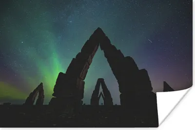 Produktbild von MuchoWow® Poster Nordlichter - Island - Natur 90x60 cm - Schlafzimmer