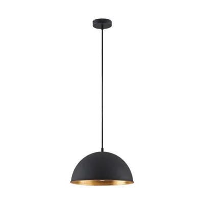 Produktbild von Lindby Hängeleuchte Leya, schwarz/gold, Metall, Ø 30 cm, E27