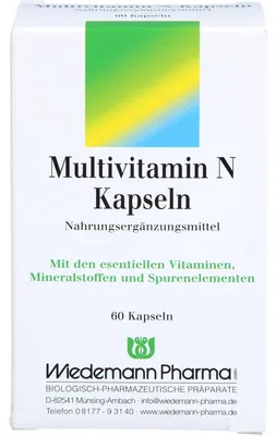 Immagine prodotto di Wiedemann Pharma Multivitamin N Capsule per sostenere il normale metabolismo energetico, 60 capsule