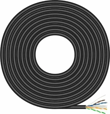 Immagine prodotto di AISENS Cavo de Rete impermeabile all'aperto RJ45 Cat.6 UTP rigido CCA AWG23, nero, 100M