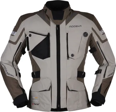 Imagen del producto de Chaqueta textil para motocicleta Modeka Panamericana 2, color gris/marrón, talla 5XL