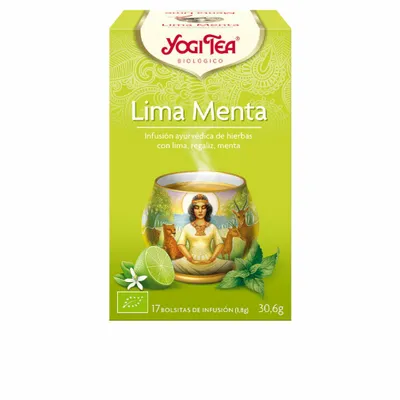 Imagen del producto de YOGI TEA 4012824400535, té de hierbas, 30,6 g, 1,8 g, contiene: regaliz*, limón verde*, menta*, menta piperita*, cardamomo*, zumo de limón seco*,..., 17 unidades, caja de cartón