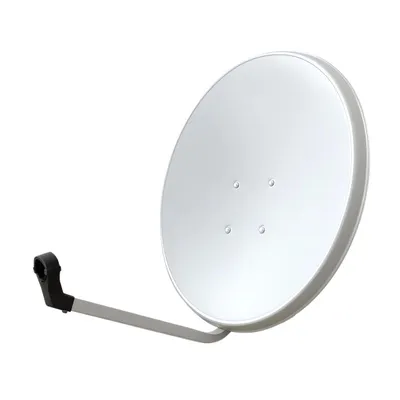 Produktbild von ARLI 60 cm Sat Antenne Stahl – Satellitenschüssel Offset Spiegel Lichtgrau / Weiss