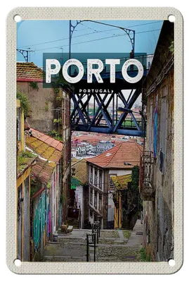 Produktbild von Blechschild Reise 12x18cm Porto Portugal Altstadt Bild Dekoration