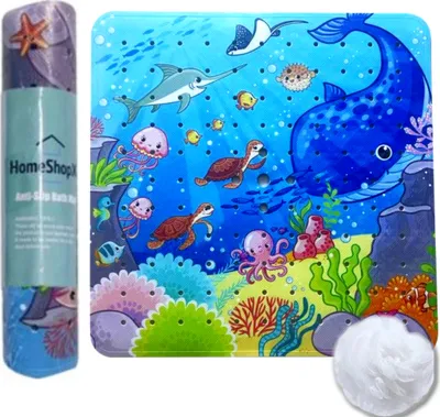Produktbild von Das Original - Duschmatte Antirutsch - fur Kinder - 53x53cm - Antirutschmatte Badematte für Duschkabine - Antirutschmatte mit Saugnäpfen