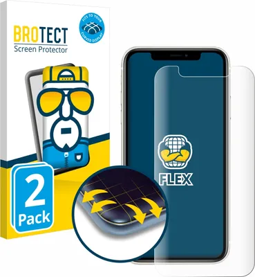 Produktbild von 2x BROTECT Fullscreen Schutzfolie für Apple iPhone 11 Displayschutz Folie Fullcover Klar Transparent